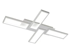Lámpara de techo LED NETTLIFE para sala de estar, blanca, regulable, 58 W, 82,7 cm, cuadrada, diseño moderno con control remoto