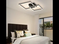 Lámpara de techo LED Nettlife para cocina, 20 W, negra, 4000 K, blanco neutro, diseño giratorio moderno, iluminación de esquina para pasillo y dormitorio.
