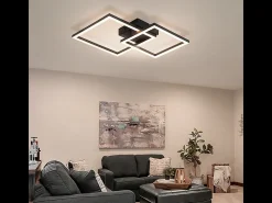 Lámpara de techo LED Nettlife para cocina, 20 W, negra, 4000 K, blanco neutro, diseño giratorio moderno, iluminación de esquina para pasillo y dormitorio.