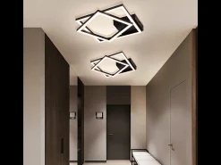 Lámpara de techo LED Nettlife para cocina, 20 W, negra, 4000 K, blanco neutro, diseño giratorio moderno, iluminación de esquina para pasillo y dormitorio.