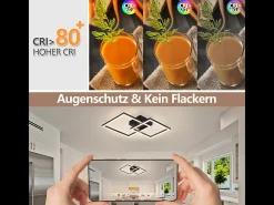Lámpara de techo LED Nettlife para cocina, 20 W, negra, 4000 K, blanco neutro, diseño giratorio moderno, iluminación de esquina para pasillo y dormitorio.