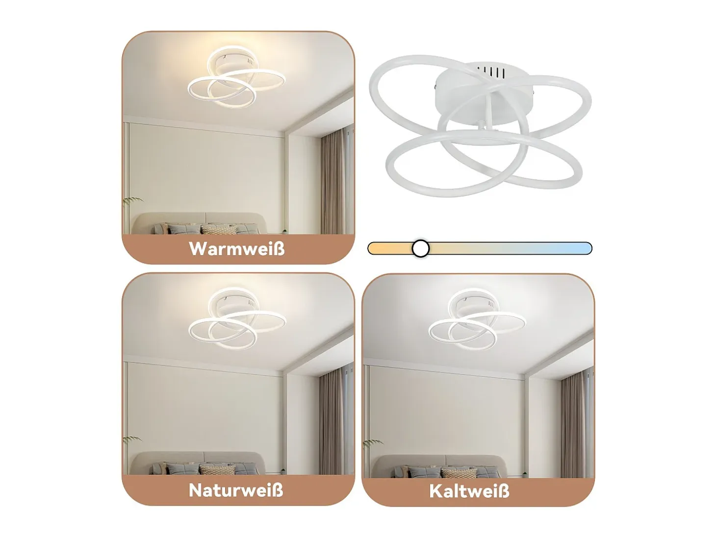 Lámpara de techo LED NETTLIFE para pasillo, diseño moderno, blanca, regulable, con mando a distancia, 36 cm, metal, 44 W