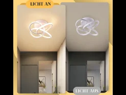 Lámpara de techo LED NETTLIFE para dormitorio - 28 W, 3000 K, blanco cálido, lámpara de pasillo, blanco