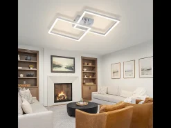 Lámpara de techo LED Nettlife para dormitorio - Lámpara plateada de 24 W, blanco neutro 4000 K, ajustable, diseño moderno