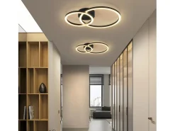 Lámpara de techo LED Nettlife de 40 cm y 23 W, para cocina, 3000 K, blanco cálido, moderna para salón y dormitorio, 2 anillos.