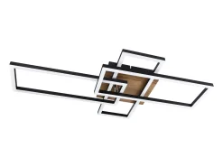 Lámpara de techo LED NETTLIFE para dormitorio, marco negro, 102 cm, regulable, con control remoto, moderna y regulable.
