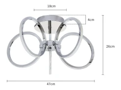 Lámpara de techo LED NETTLIFE de 47 cm, iluminación interior blanca cálida para dormitorio u oficina