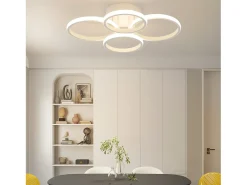 Lámpara de techo LED NETTLIFE, 4 anillos, regulable, blanca, 48 W, para salón