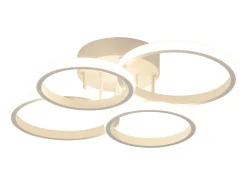 Lámpara de techo LED NETTLIFE, 4 anillos, regulable, blanca, 48 W, para salón