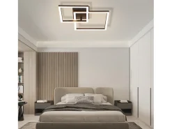 Lámpara de techo LED NETTLIFE para sala de estar, 20 W, luz blanca cálida, diseño moderno, para dormitorio, color negro.
