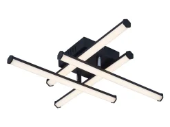 Lámpara de techo LED NETTLIFE para sala de estar, moderna, color negro, 24 W, diseño interior, 3000 K, blanco cálido