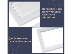 Lámpara de techo LED NETTLIFE, moderna, geométrica, regulable, con control remoto.White