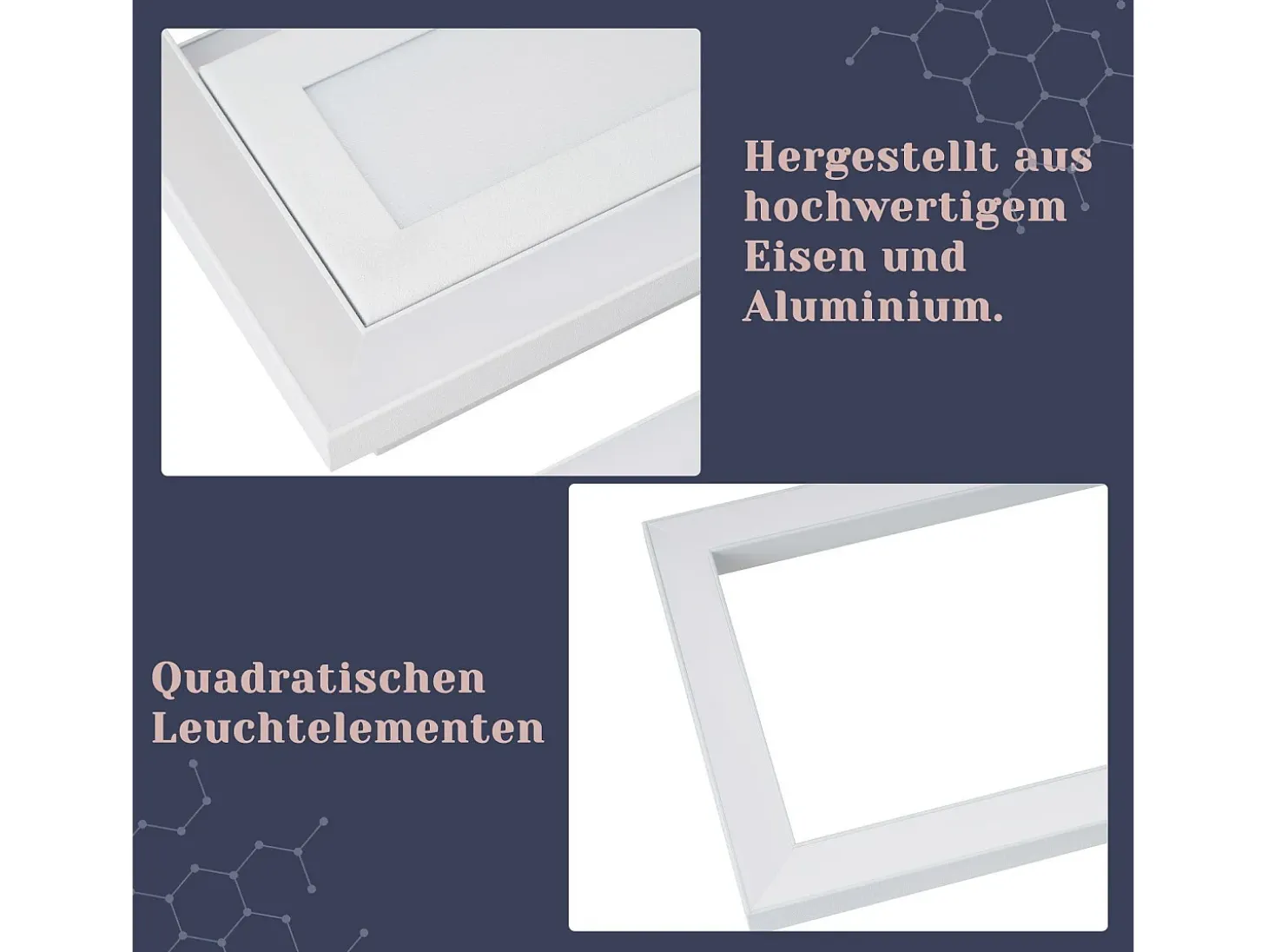 Lámpara de techo LED NETTLIFE, moderna, geométrica, regulable, con control remoto.White