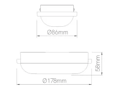 Lámpara de techo LED ovalada ZIBOR, resistente al agua IP65, 12 W, 4000 K, color blanco