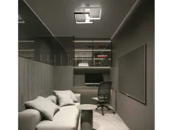 Lámpara de techo LED para sala de estar regulable con control remoto Lámpara de techo negra 35w