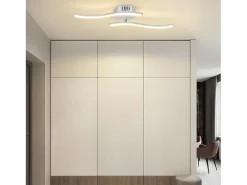 Lámpara de techo LED plateada Nettlife, lámpara de techo de diseño de ondas modernas de 12 W, blanco cálido de 3000 K, luminaria para sala de estar
