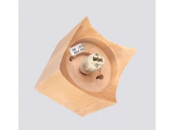 Lámpara de techo Lumivere minimalista de madera/vidrio - 1 fuentes luminosas 4000K - L.12 x A.19 cm - madera natural/blanco