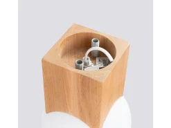 Lámpara de techo Lumivere minimalista de madera/vidrio - 1 fuentes luminosas 3000K - L.12 x A.19 cm - madera natural/blanco