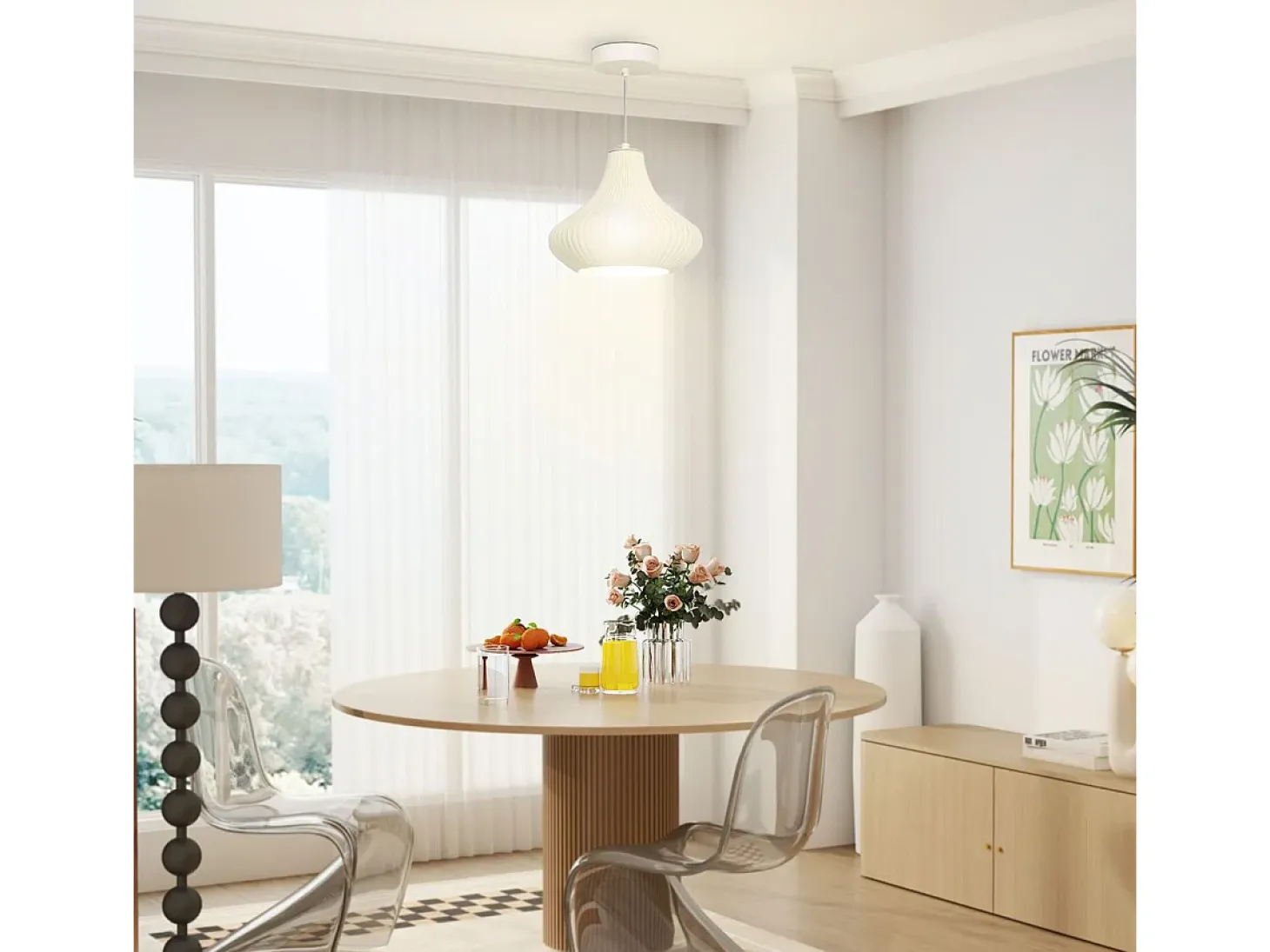 Lámpara de techo Luzentra Homcom 25W luz cálida 3000K blanco Ø22x180 cm
