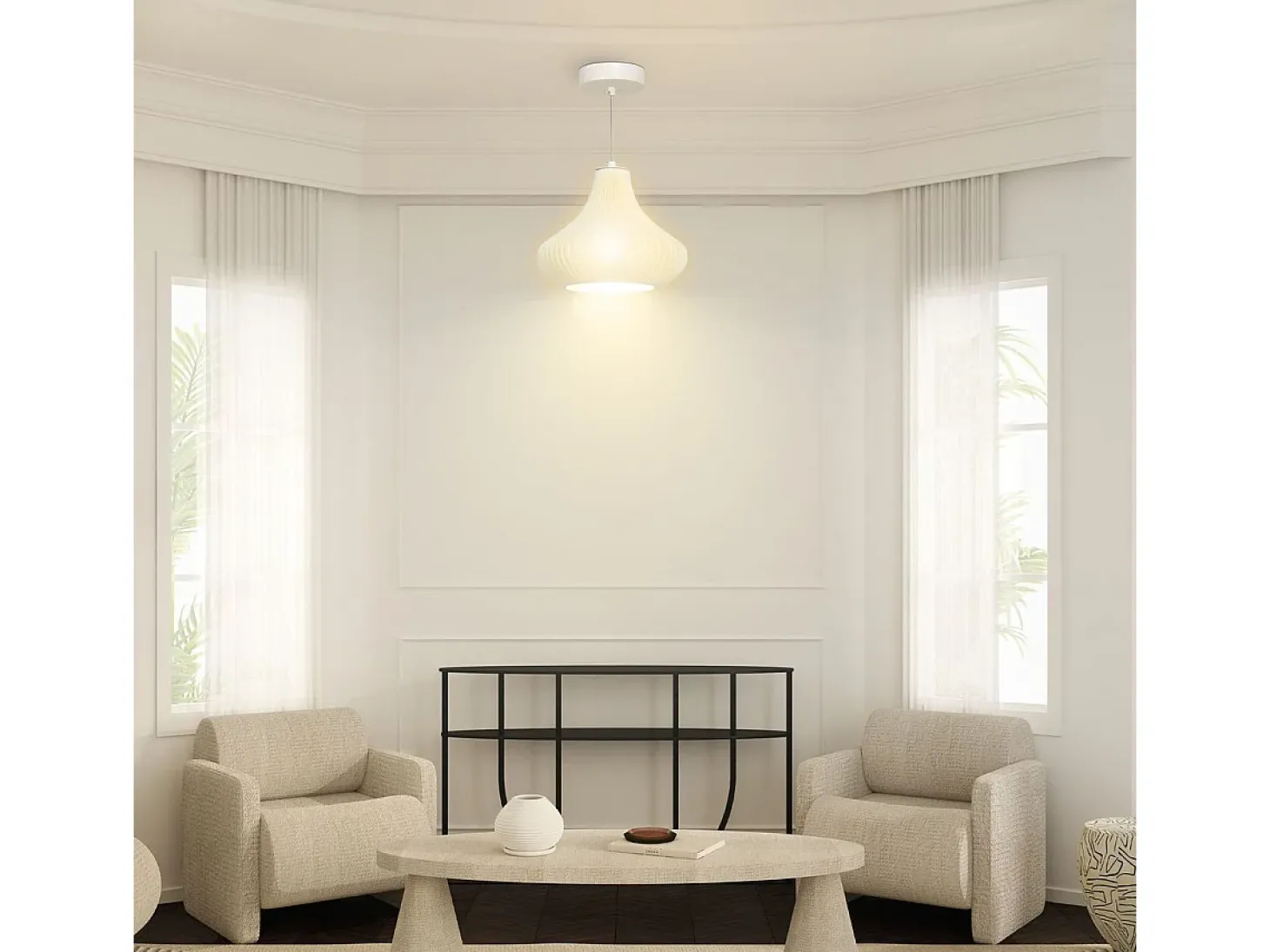 Lámpara de techo Luzentra Homcom 25W luz cálida 3000K blanco Ø22x180 cm