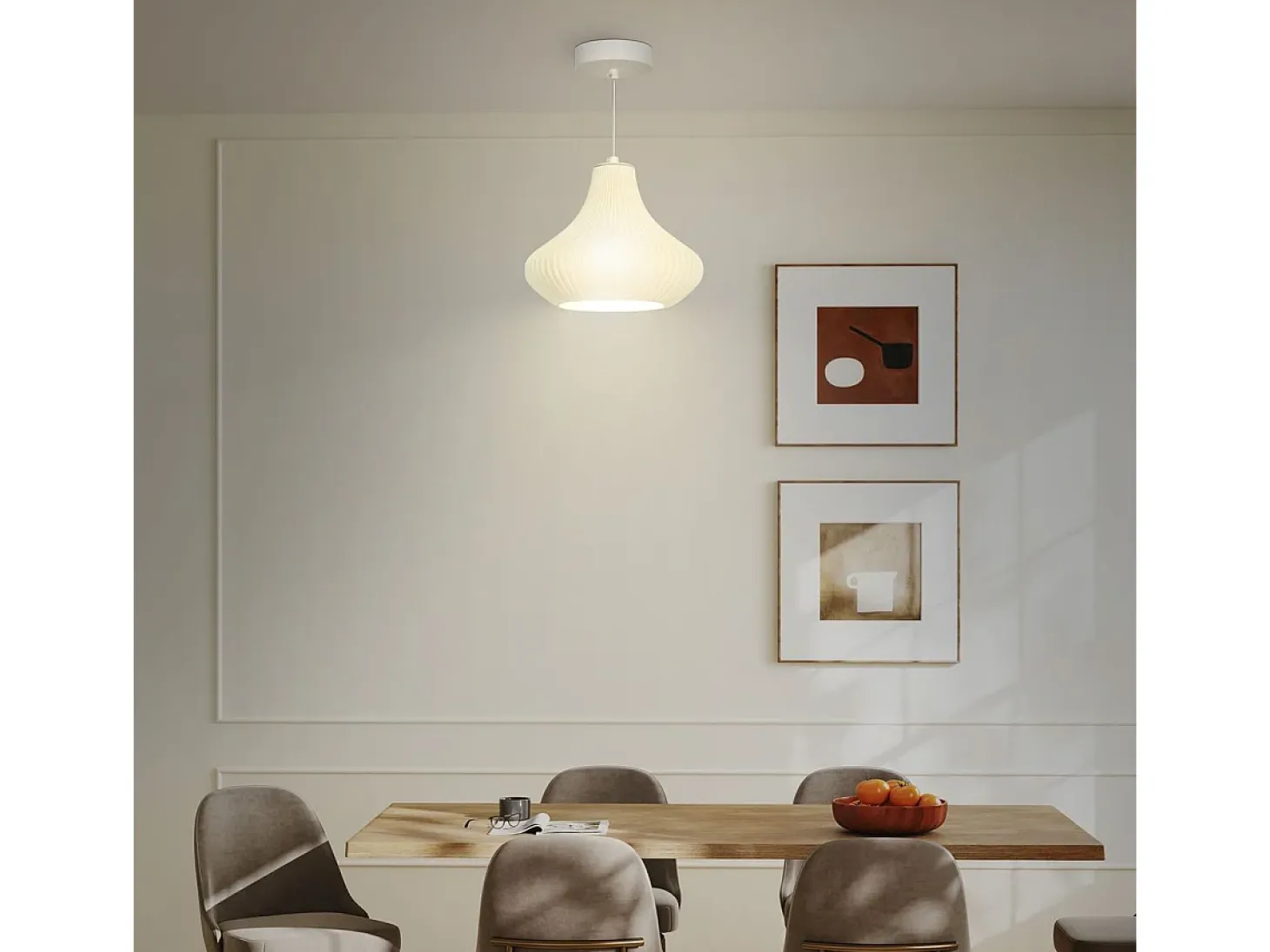 Lámpara de techo Luzentra Homcom 25W luz cálida 3000K blanco Ø22x180 cm