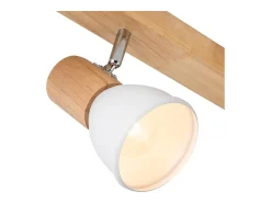 Lámpara de Techo Madera y Metal 4 Focos Tautau Blanco