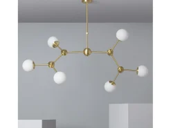 Lámpara de Techo Metal y Cristal Moonlight 6 Focos Dorado