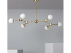 Lámpara de Techo Metal y Cristal Moonlight 6 Focos Dorado