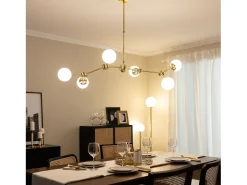 Lámpara de Techo Metal y Cristal Moonlight 6 Focos Dorado