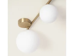 Lámpara de Techo Metal y Cristal Moonlight Brass 4 Focos Blanco