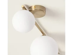 Lámpara de Techo Metal y Cristal Moonlight Brass 4 Focos Blanco