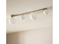 Lámpara de Techo Metal y Cristal Moonlight Brass 4 Focos Rosa