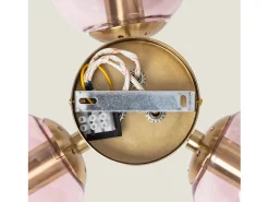 Lámpara de Techo Metal y Cristal Moonlight Brass 3 Focos Rosa