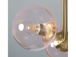 Lámpara de Techo Metal y Cristal Moonlight Brass 3 Focos Rosa