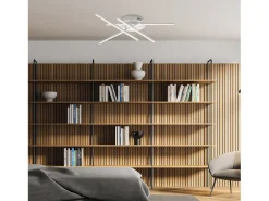 Lámpara de techo Mikado en metal y aluminio lacado en blanco con LED integrado .10 Ø65 BL276-PBC