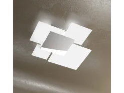 Lámpara de techo moderna 1088/70-BI, cristal blanco, 4 luces E27