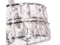 Lámpara de techo moderna de cristal para salón plateada - Redonda 50 cm - Miami