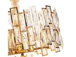 Lámpara de techo moderna de cristal para salón dorada - Ovalada 80 cm - New York