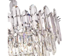 Lámpara de techo moderna de cristal para salón plateada - Redonda 50 cm - Las Vegas