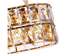 Lámpara de techo moderna de cristal para salón dorada - Ovalada 80 cm - Miami