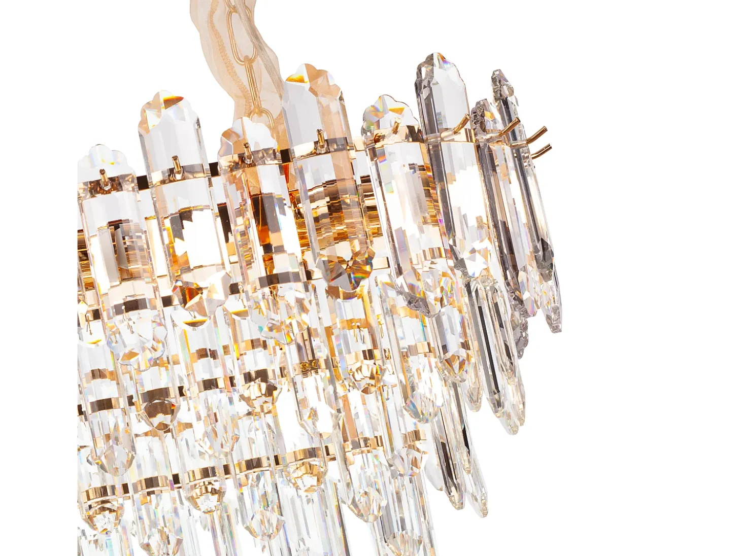 Lámpara de techo moderna de cristal para salón dorada - Ovalada 80 cm - Las Vegas