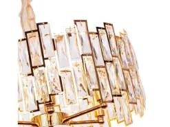 Lámpara de techo moderna de cristal para salón dorada - Redonda 50 cm - New York