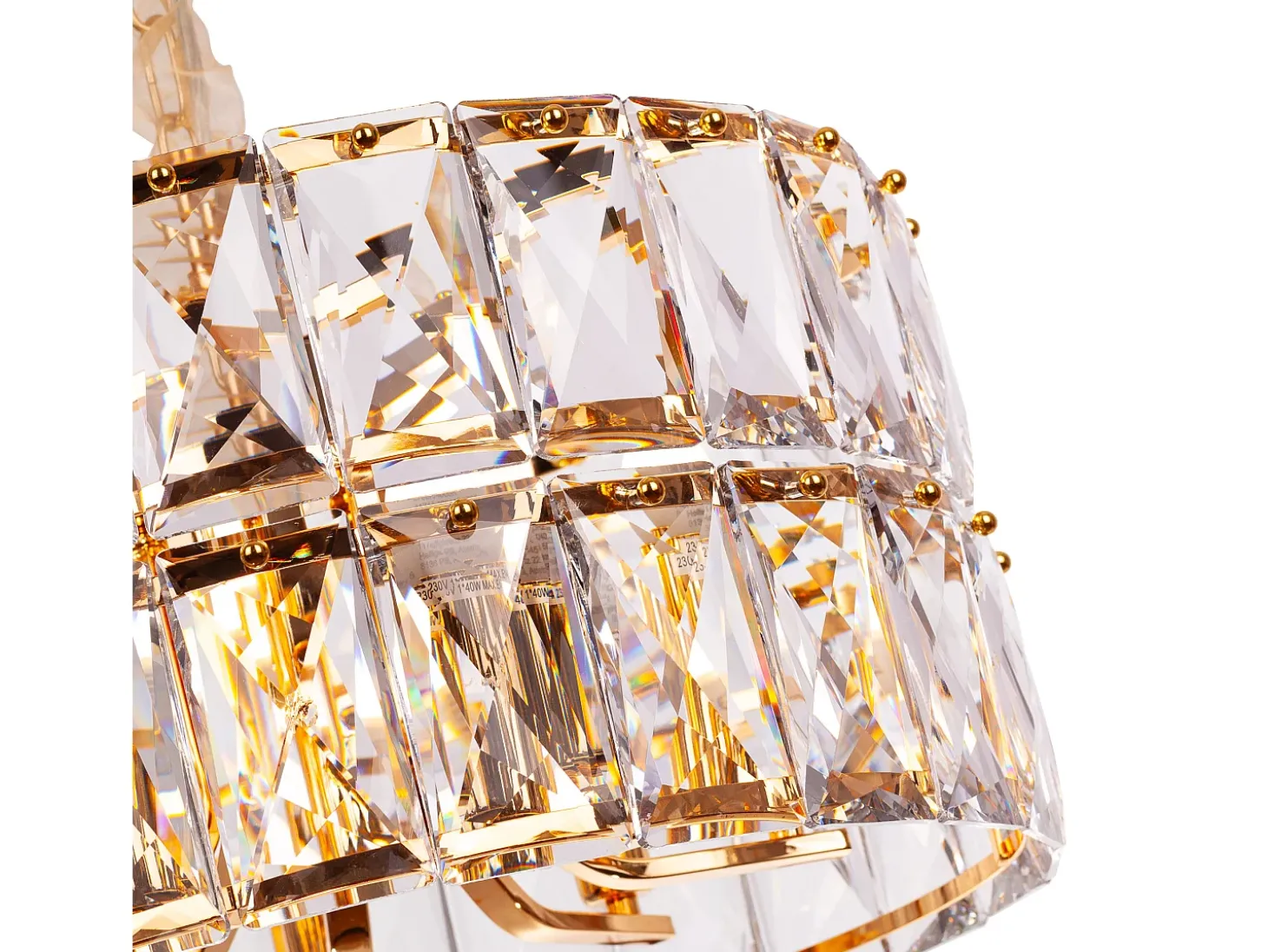 Lámpara de techo moderna de cristal para salón dorada - Redonda 50 cm - Miami