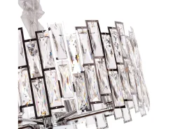 Lámpara de techo moderna de cristal para salón plateada - Redonda 50 cm - New York