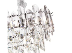 Lámpara de techo moderna de cristal para salón plateada - Ovalada 80 cm - Las Vegas