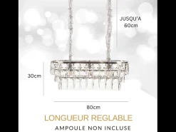 Lámpara de techo moderna de cristal para salón plateada - Ovalada 80 cm - San Francisco