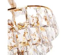 Lámpara de techo moderna de cristal para salón dorada - Redonda 50 cm - San Francisco