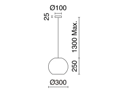 Lámpara de techo NATURAL estilo moderno - Alt. 130 cm x ø30 cm - E27 15W - acero y mimbre claro - IP20