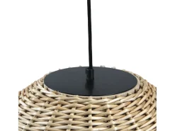 Lámpara de techo NATURAL estilo moderno - Alt. 130 cm x ø50 cm - E27 15W - acero y mimbre oscuro - IP20