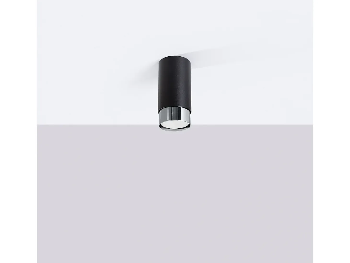 Lámpara De Techo Nero Moderno De Acero - 1 Fuentes Luminosas - L.6 X A.12,5 Cm - Negro/Cromo